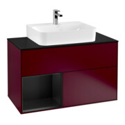 V&B Waschtischunterschrank Wandbeleuchtung Finion 100, Pl bla m, Reg li bla m Lac, Peo m