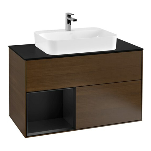 V&B Waschtischunterschrank Wandbeleuchtung Finion 100, Pl bla m, Reg li bla m Lac, wal ven