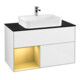 V&B Waschtischunterschrank Wandbeleuchtung Finion 100, Pl bla m, Reg li gol m, glo wh. Lac-1