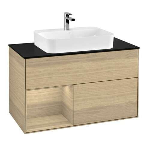 V&B Waschtischunterschrank Wandbeleuchtung Finion 100, Pl bla m, Reg li Oa ven, Oa ven