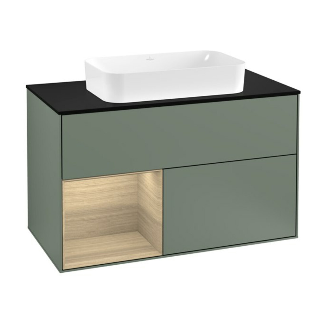 V&B Waschtischunterschrank Wandbeleuchtung Finion 100, Pl bla m, Reg li Oa ven, Oli. m Lac