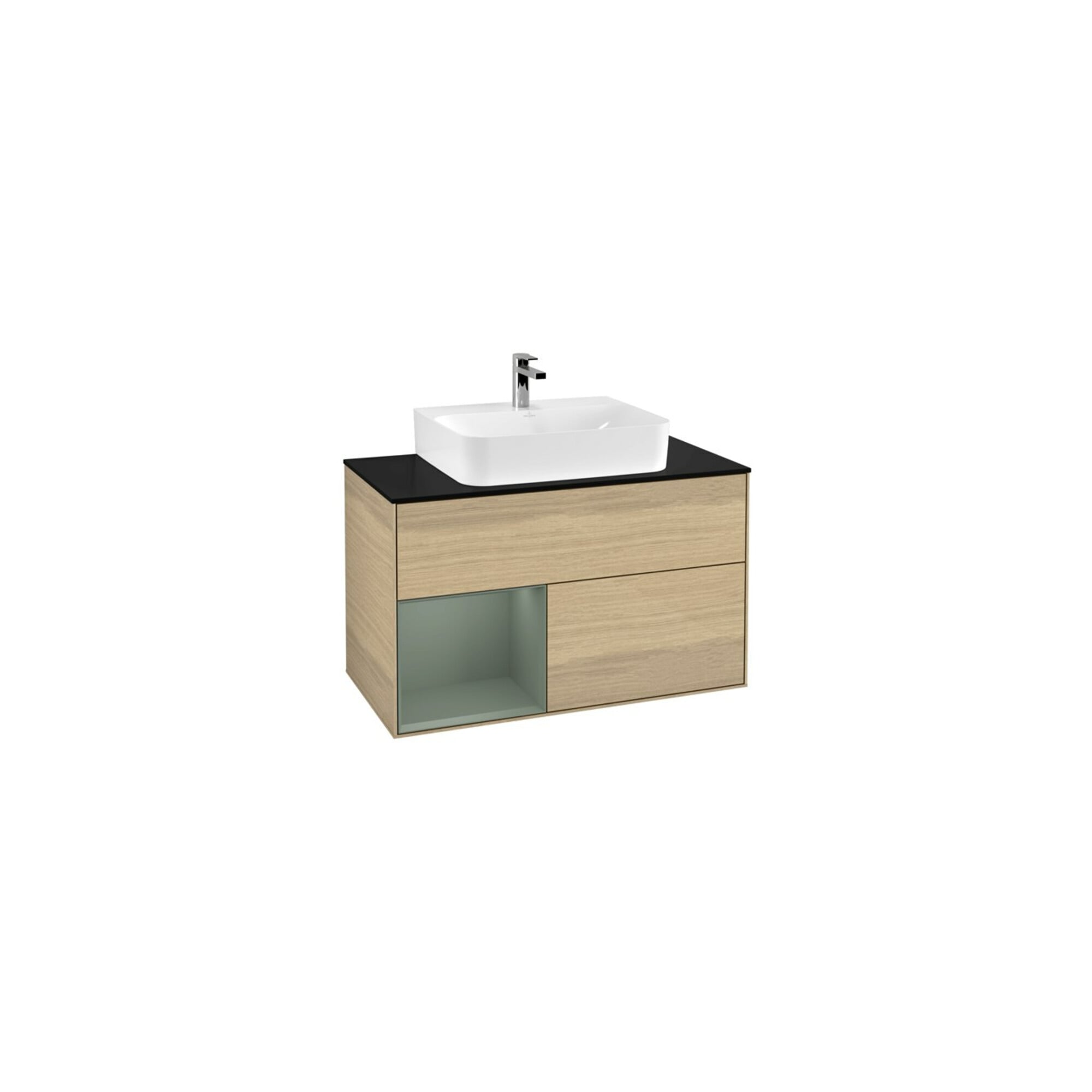 V&B Waschtischunterschrank Wandbeleuchtung Finion 100, Pl bla m, Reg li Oli. m Lac, Oa ven ; Villeroy & Boch