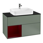 V&B Waschtischunterschrank Wandbeleuchtung Finion 100, Pl bla m, Reg li Peo, Oli. m Lac