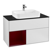 V&B Waschtischunterschrank Wandbeleuchtung Finion 100, Pl bla m, Reg li Peo, wh. m Lac
