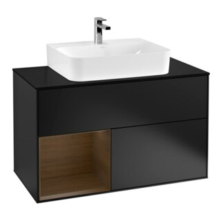 V&B Waschtischunterschrank Wandbeleuchtung Finion 100, Pl bla m, Reg li wal ven, bla m Lac