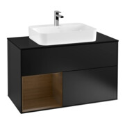 V&B Waschtischunterschrank Wandbeleuchtung Finion 100, Pl bla m, Reg li wal ven, bla m Lac