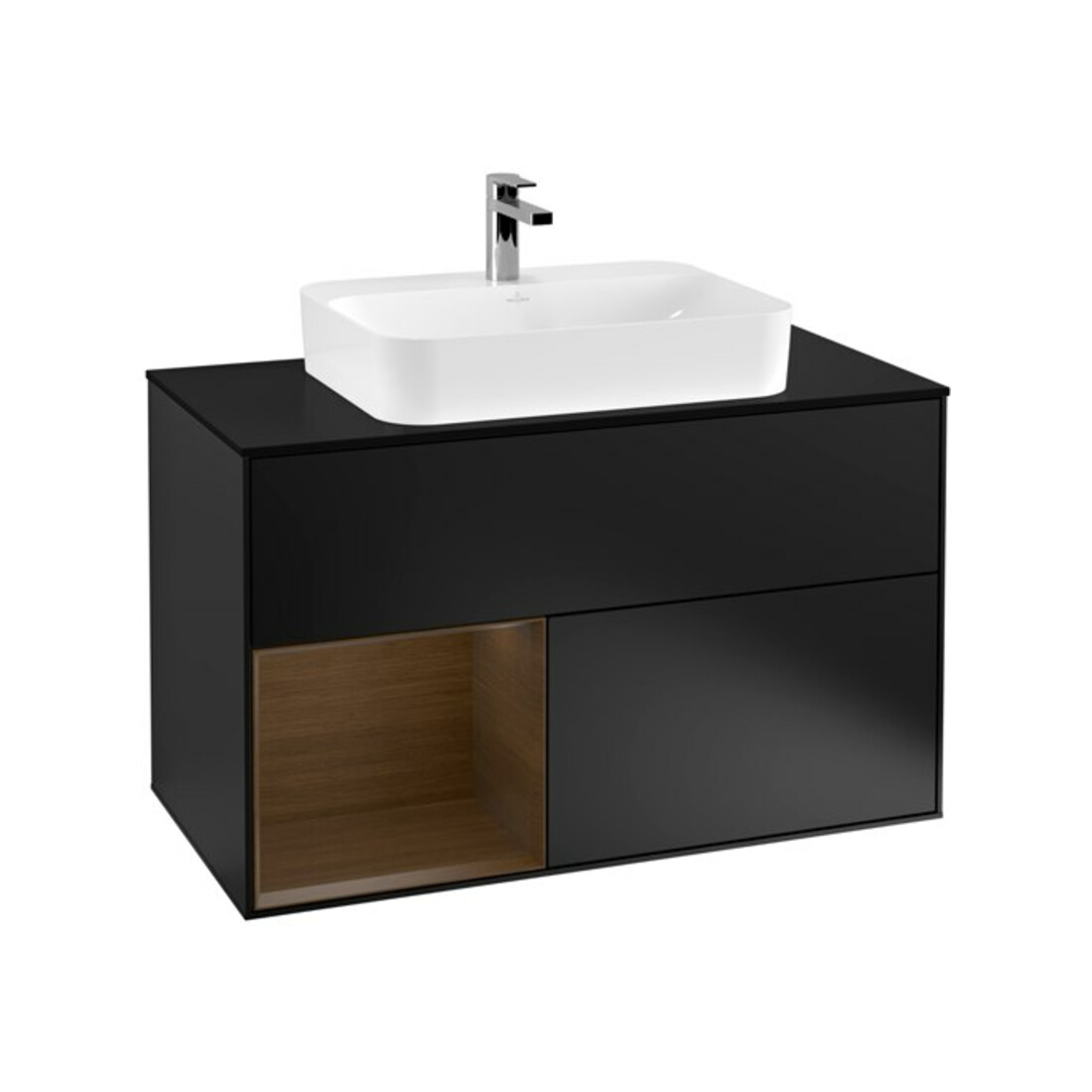 V&B Waschtischunterschrank Wandbeleuchtung Finion 100, Pl bla m, Reg li wal ven, bla m Lac