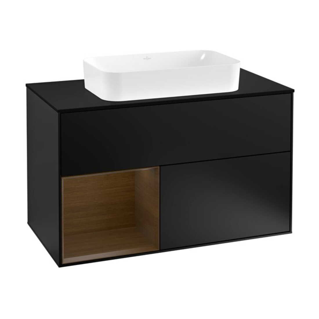 V&B Waschtischunterschrank Wandbeleuchtung Finion 100, Pl bla m, Reg li wal ven, bla m Lac