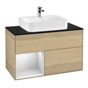 V&B Waschtischunterschrank Wandbeleuchtung Finion 100, Pl bla m, Reg li wh. m Lac, Oa ven