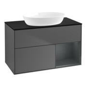 V&B Waschtischunterschrank Wandbeleuchtung Finion 100, Pl bla m, Reg md m Lac, Anthrac. m