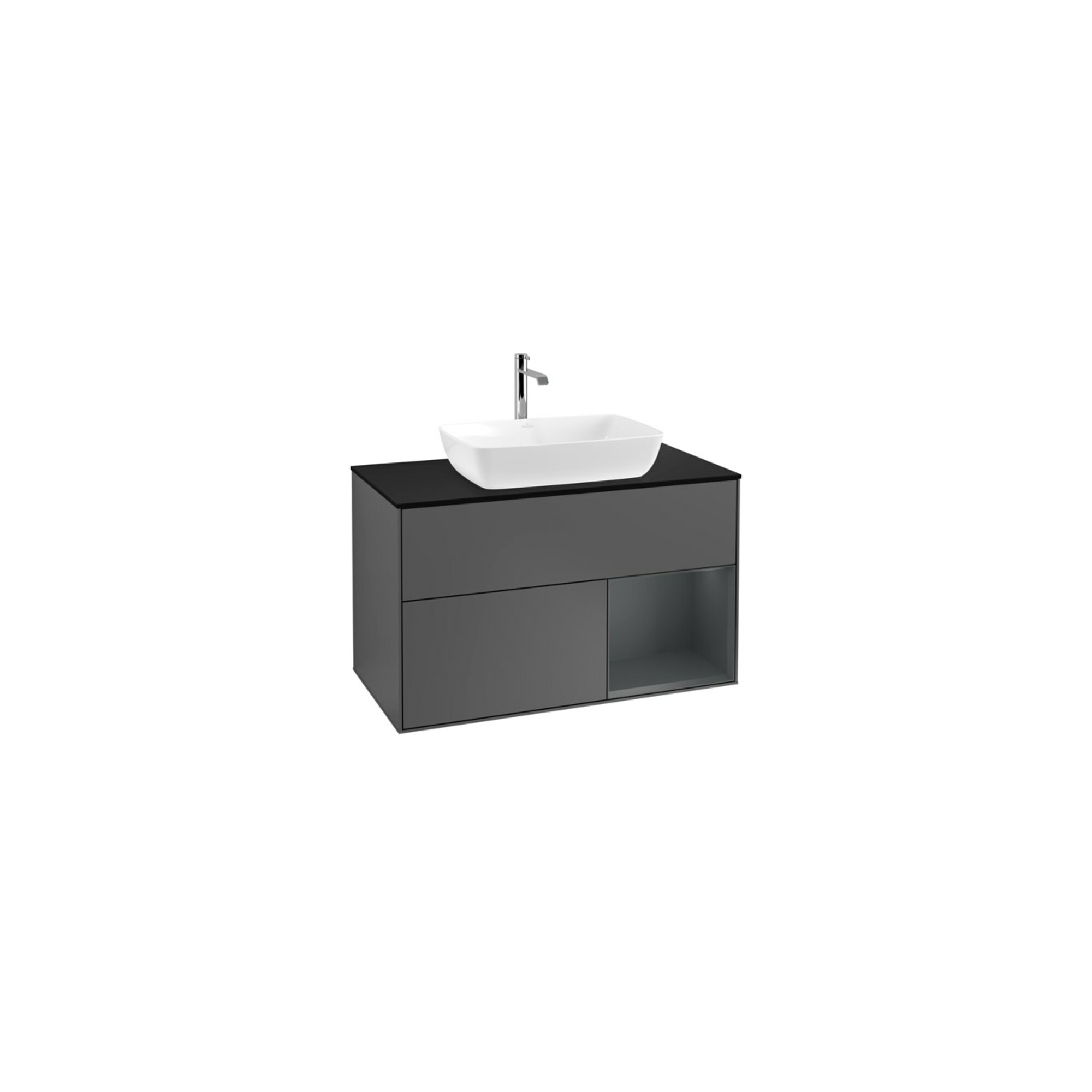 V&B Waschtischunterschrank Wandbeleuchtung Finion 100, Pl bla m, Reg md m Lac, Anthrac. m ; Villeroy & Boch