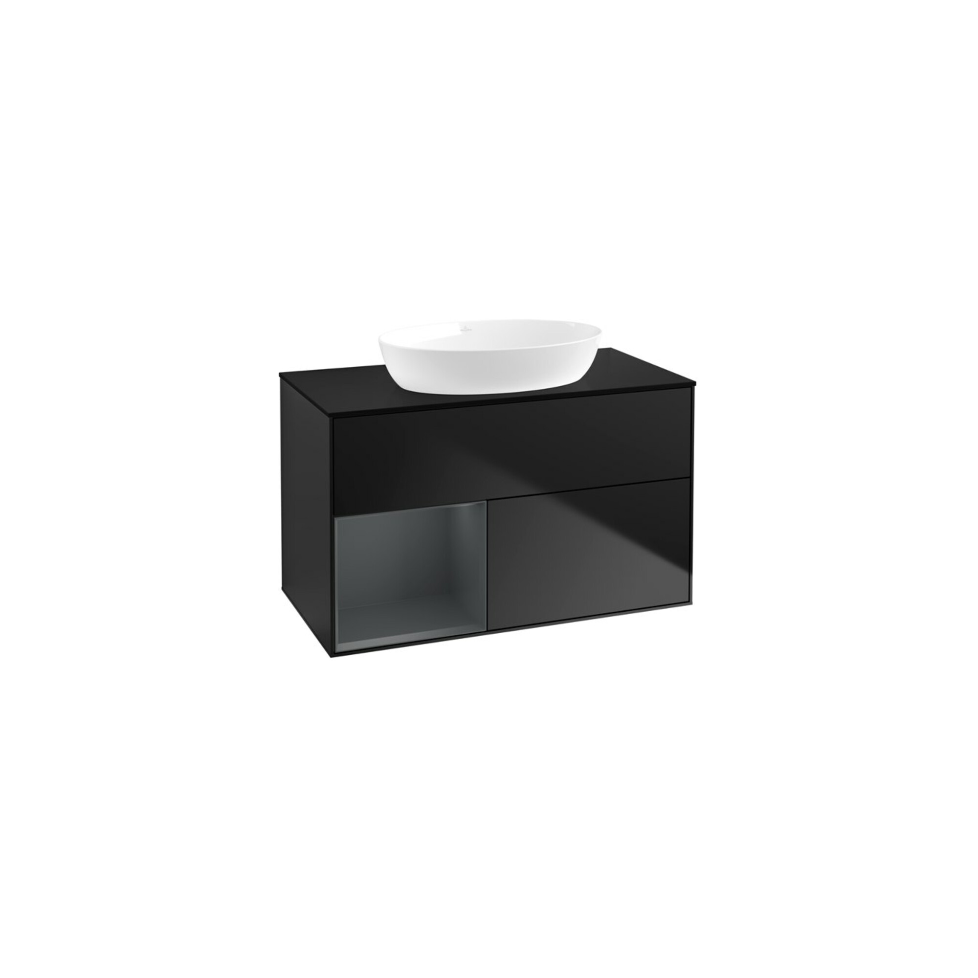 V&B Waschtischunterschrank Wandbeleuchtung Finion 100, Pl bla m, Reg md m Lac, bla m Lac ; Villeroy & Boch