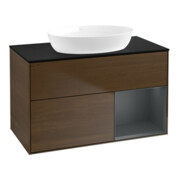V&B Waschtischunterschrank Wandbeleuchtung Finion 100, Pl bla m, Reg md m Lac, wal ven