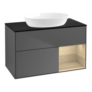 V&B Waschtischunterschrank Wandbeleuchtung Finion 100, Pl bla m, Reg Oa ven, Anthrac. m