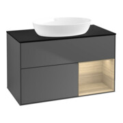 V&B Waschtischunterschrank Wandbeleuchtung Finion 100, Pl bla m, Reg Oa ven, Anthrac. m
