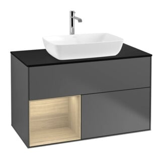 V&B Waschtischunterschrank Wandbeleuchtung Finion 100, Pl bla m, Reg Oa ven, Anthrac. m