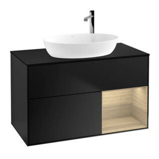 V&B Waschtischunterschrank Wandbeleuchtung Finion 100, Pl bla m, Reg Oa ven, bla m Lac