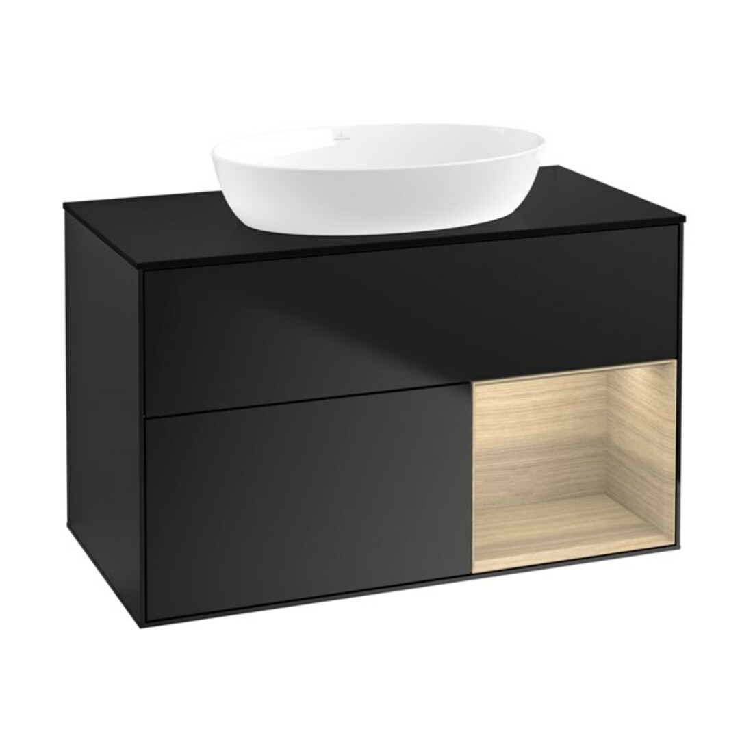 V&B Waschtischunterschrank Wandbeleuchtung Finion 100, Pl bla m, Reg Oa ven, bla m Lac