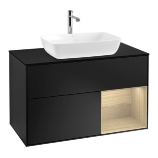 V&B Waschtischunterschrank Wandbeleuchtung Finion 100, Pl bla m, Reg Oa ven, bla m Lac