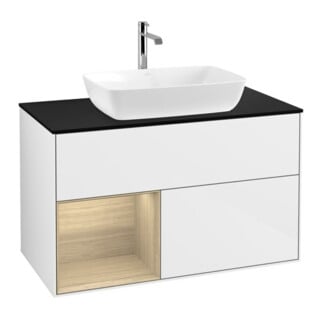V&B Waschtischunterschrank Wandbeleuchtung Finion 100, Pl bla m, Reg Oa ven, glo wh. Lac