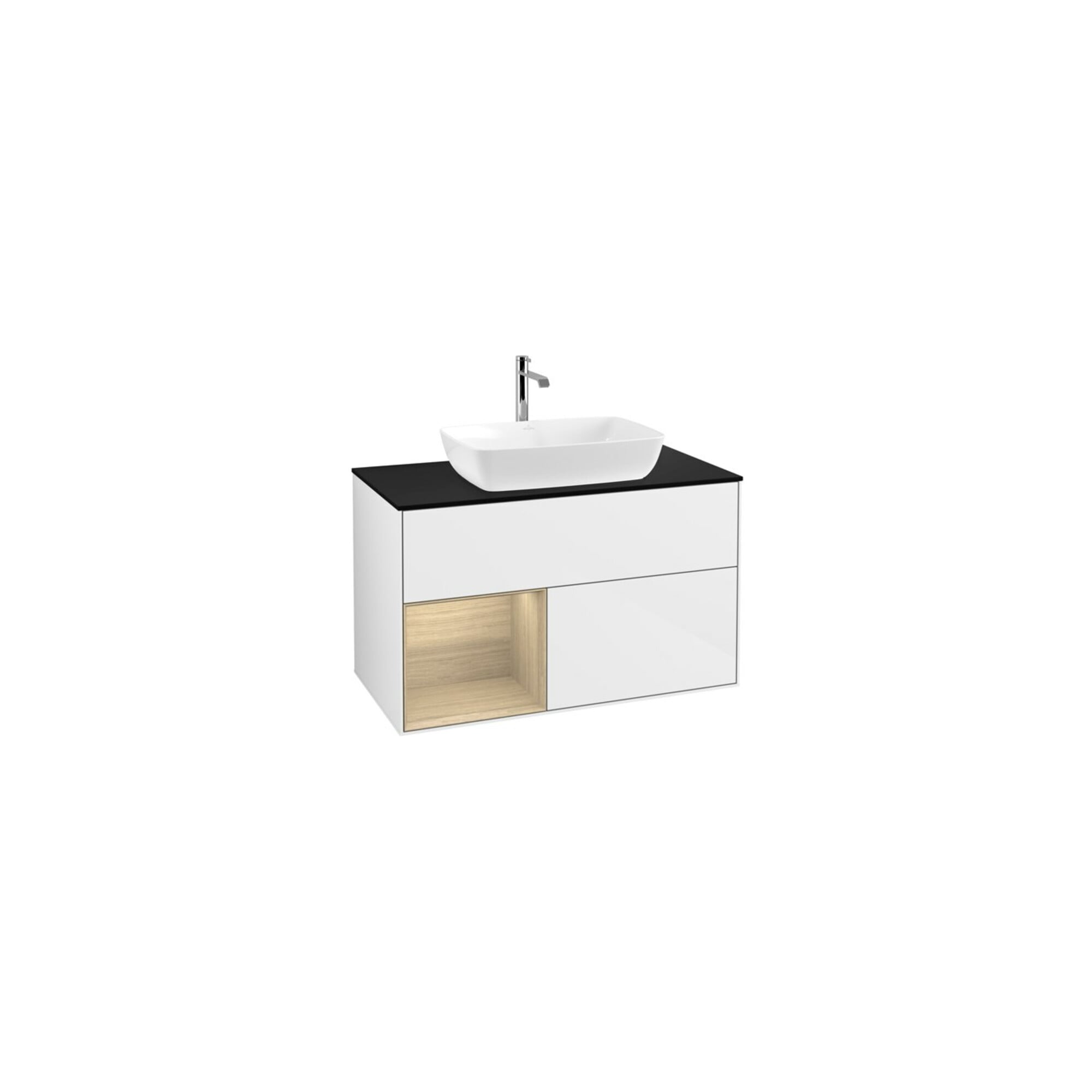 V&B Waschtischunterschrank Wandbeleuchtung Finion 100, Pl bla m, Reg Oa ven, glo wh. Lac ; Villeroy & Boch