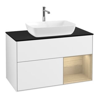 V&B Waschtischunterschrank Wandbeleuchtung Finion 100, Pl bla m, Reg Oa ven, glo wh. Lac