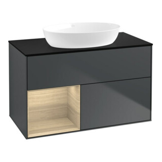 V&B Waschtischunterschrank Wandbeleuchtung Finion 100, Pl bla m, Reg Oa ven, md bl. m Lac