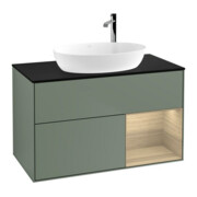 V&B Waschtischunterschrank Wandbeleuchtung Finion 100, Pl bla m, Reg Oa ven, Oli. m Lac