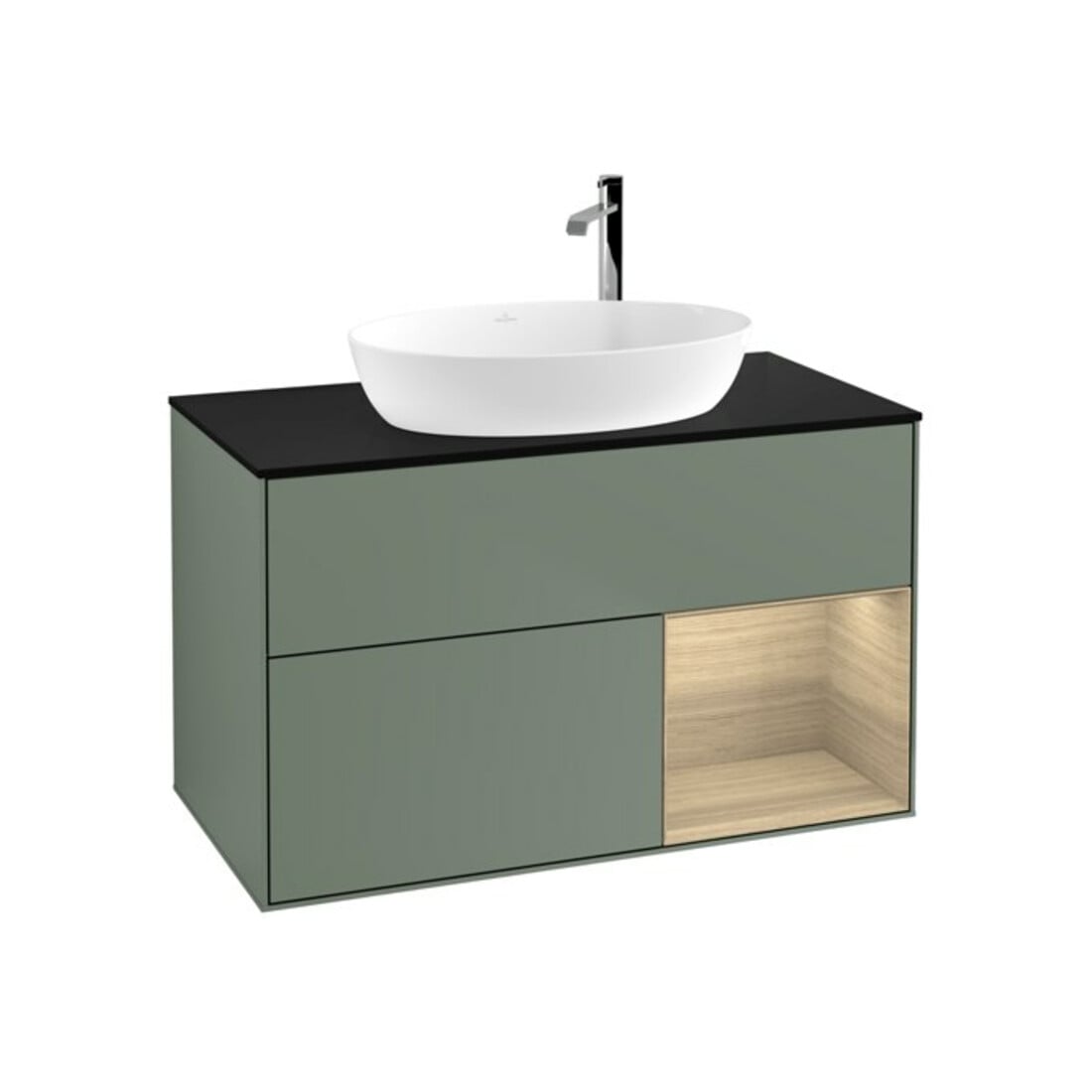 V&B Waschtischunterschrank Wandbeleuchtung Finion 100, Pl bla m, Reg Oa ven, Oli. m Lac