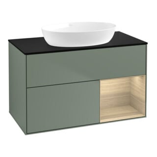 V&B Waschtischunterschrank Wandbeleuchtung Finion 100, Pl bla m, Reg Oa ven, Oli. m Lac