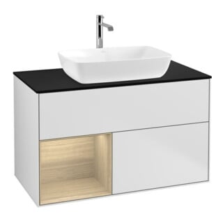 V&B Waschtischunterschrank Wandbeleuchtung Finion 100, Pl bla m, Reg Oa ven, wh. m Lac