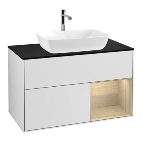 V&B Waschtischunterschrank Wandbeleuchtung Finion 100, Pl bla m, Reg Oa ven, wh. m Lac