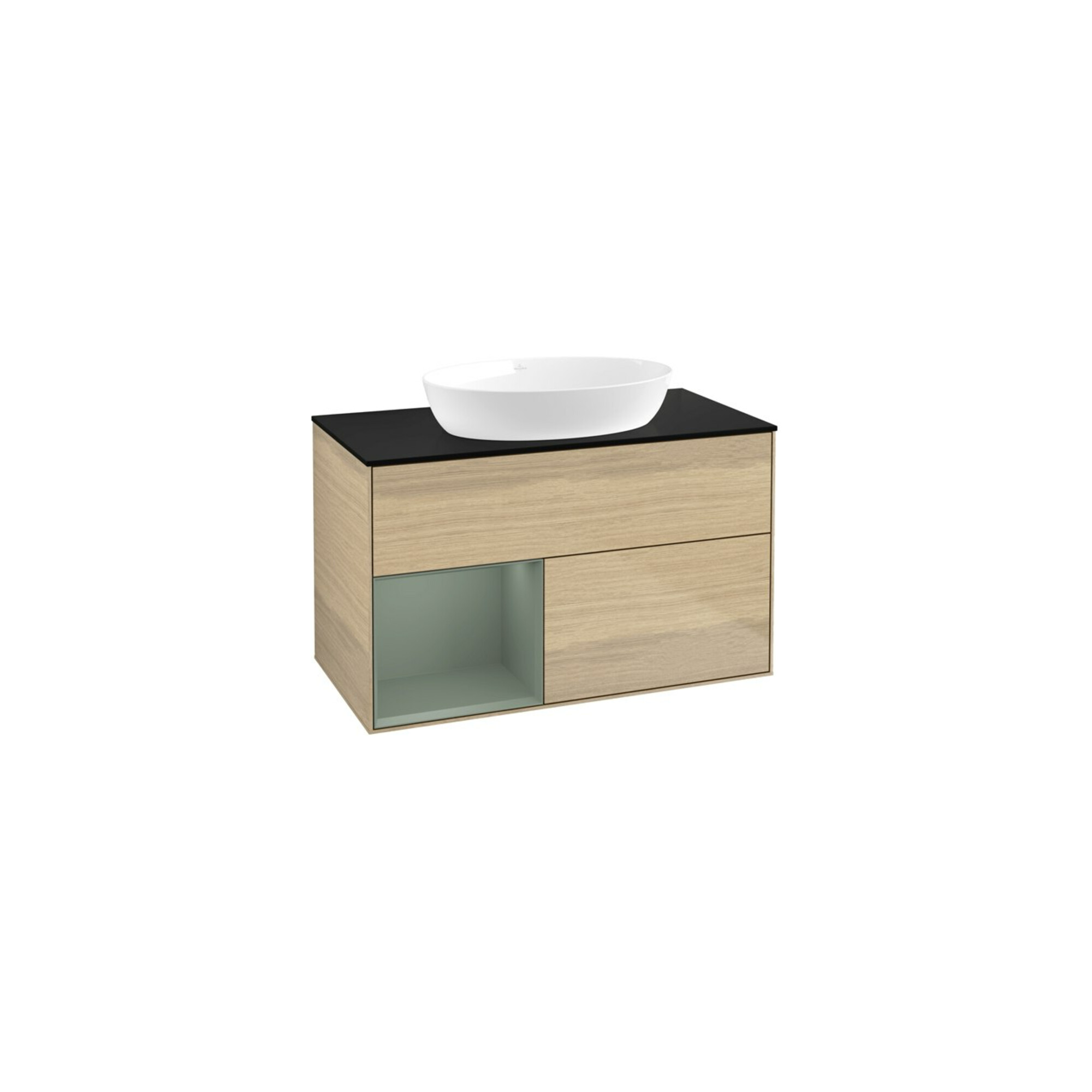 V&B Waschtischunterschrank Wandbeleuchtung Finion 100, Pl bla m, Reg Oli. m Lac, Oa ven ; Villeroy & Boch