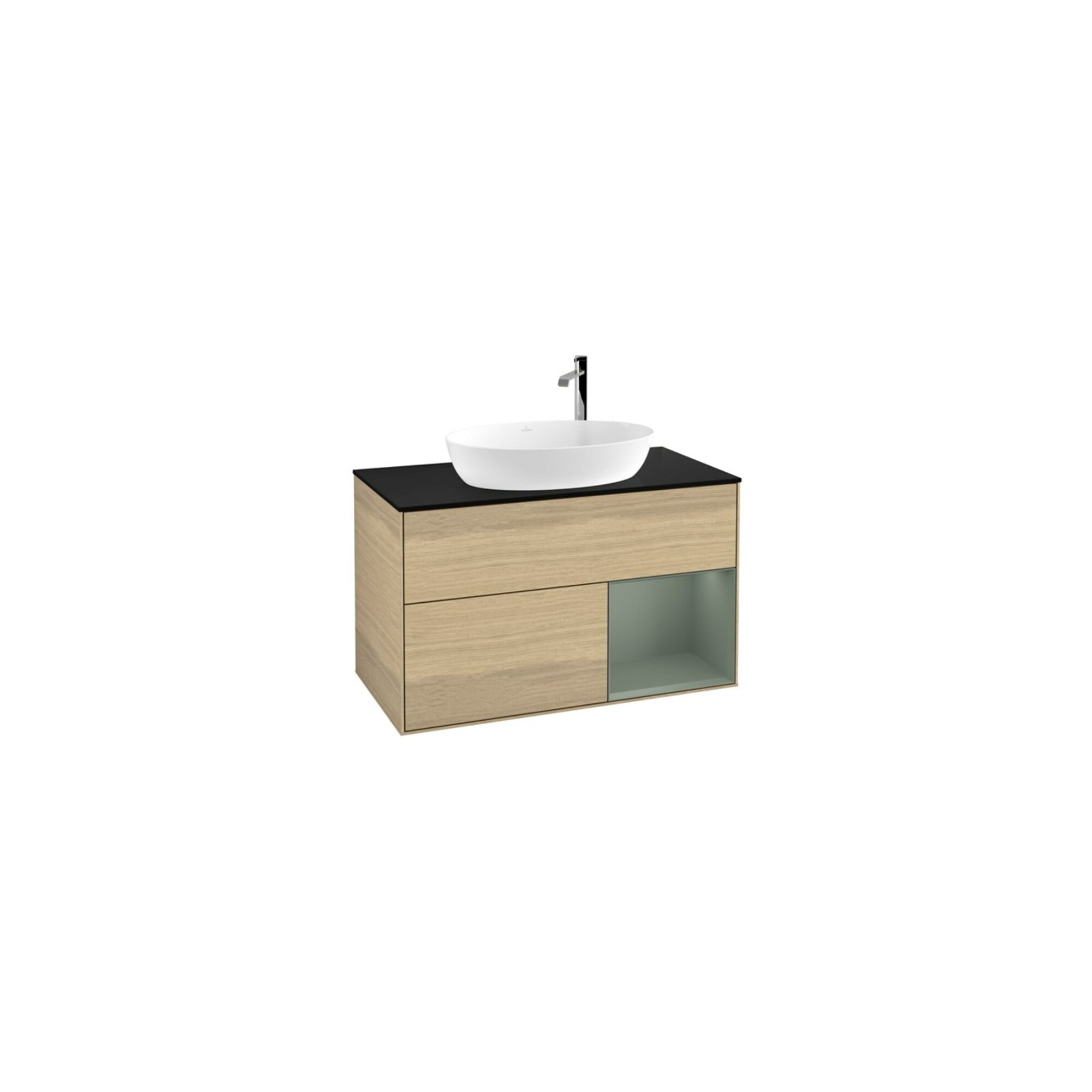 V&B Waschtischunterschrank Wandbeleuchtung Finion 100, Pl bla m, Reg Oli. m Lac, Oa ven ; Villeroy & Boch
