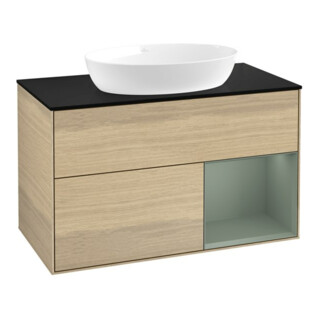 V&B Waschtischunterschrank Wandbeleuchtung Finion 100, Pl bla m, Reg Oli. m Lac, Oa ven