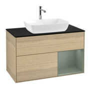 V&B Waschtischunterschrank Wandbeleuchtung Finion 100, Pl bla m, Reg Oli. m Lac, Oa ven