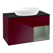 V&B Waschtischunterschrank Wandbeleuchtung Finion 100, Pl bla m, Reg Oli. m Lac, Peo m