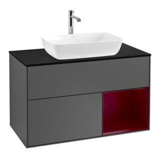 V&B Waschtischunterschrank Wandbeleuchtung Finion 100, Pl bla m, Reg Peo m Lac, Anthrac. m