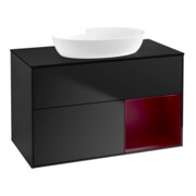 V&B Waschtischunterschrank Wandbeleuchtung Finion 100, Pl bla m, Reg Peo m Lac, bla m Lac