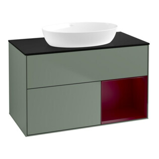V&B Waschtischunterschrank Wandbeleuchtung Finion 100, Pl bla m, Reg Peo m Lac, Oli. m Lac