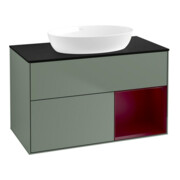 V&B Waschtischunterschrank Wandbeleuchtung Finion 100, Pl bla m, Reg Peo m Lac, Oli. m Lac