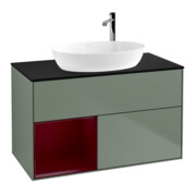 V&B Waschtischunterschrank Wandbeleuchtung Finion 100, Pl bla m, Reg Peo m Lac, Oli. m Lac