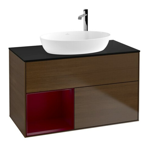 V&B Waschtischunterschrank Wandbeleuchtung Finion 100, Pl bla m, Reg Peo m Lac, wal ven