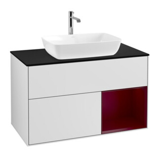 V&B Waschtischunterschrank Wandbeleuchtung Finion 100, Pl bla m, Reg Peo m Lac, wh. m Lac