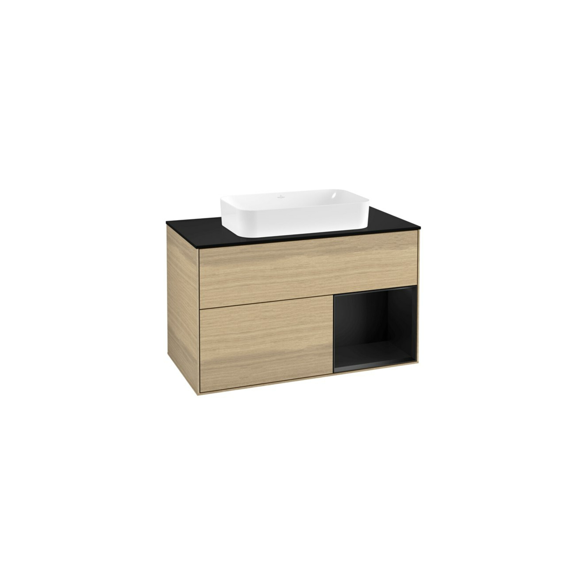 V&B Waschtischunterschrank Wandbeleuchtung Finion 100, Pl bla m, Reg re bla m Lac, Oa ven ; Villeroy & Boch