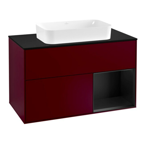 V&B Waschtischunterschrank Wandbeleuchtung Finion 100, Pl bla m, Reg re bla m Lac, Peo m