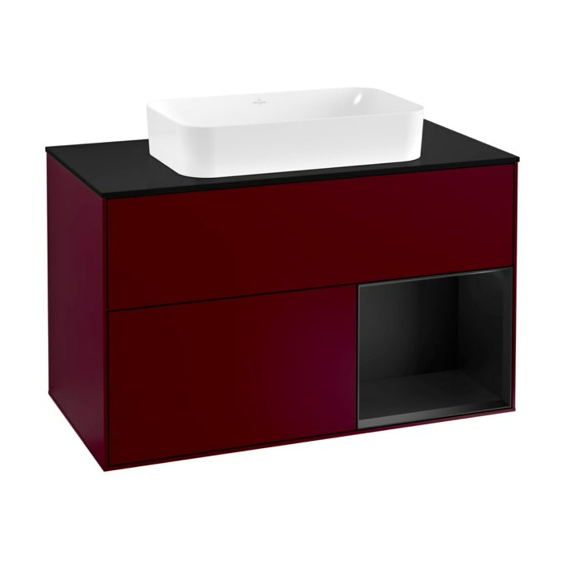 V&B Waschtischunterschrank Wandbeleuchtung Finion 100, Pl bla m, Reg re bla m Lac, Peo m