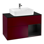V&B Waschtischunterschrank Wandbeleuchtung Finion 100, Pl bla m, Reg re bla m Lac, Peo m