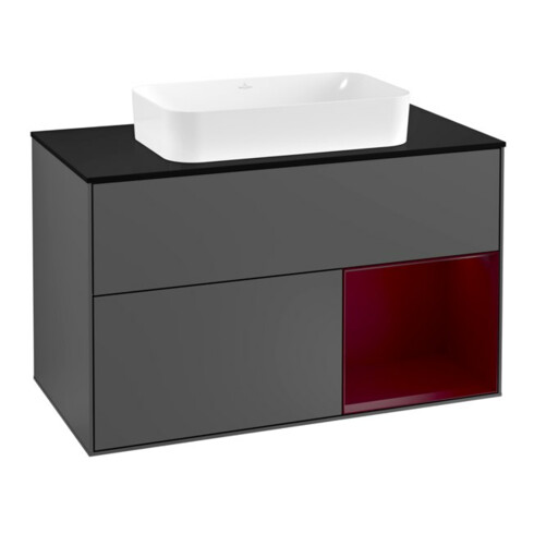 V&B Waschtischunterschrank Wandbeleuchtung Finion 100, Pl bla m, Reg re Peo, Anthrac. m