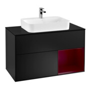V&B Waschtischunterschrank Wandbeleuchtung Finion 100, Pl bla m, Reg re Peo, bla m Lac